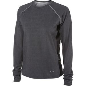 Nike Womens Gray Dri-Fit Sprint Long Sleeves Crew Neck Running Shirt Size Large